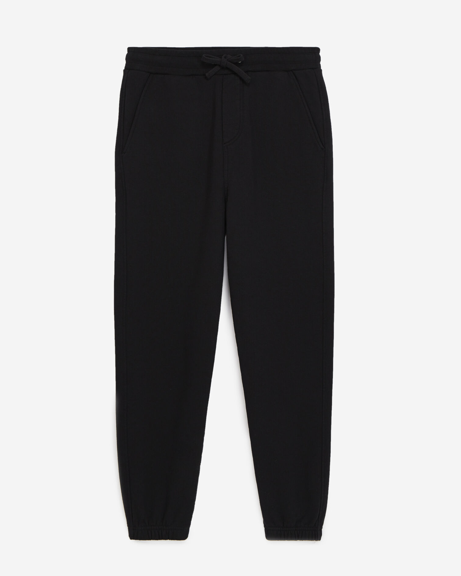 Jogging noir coton à logo contrastant, BLACK, hi-res image number null