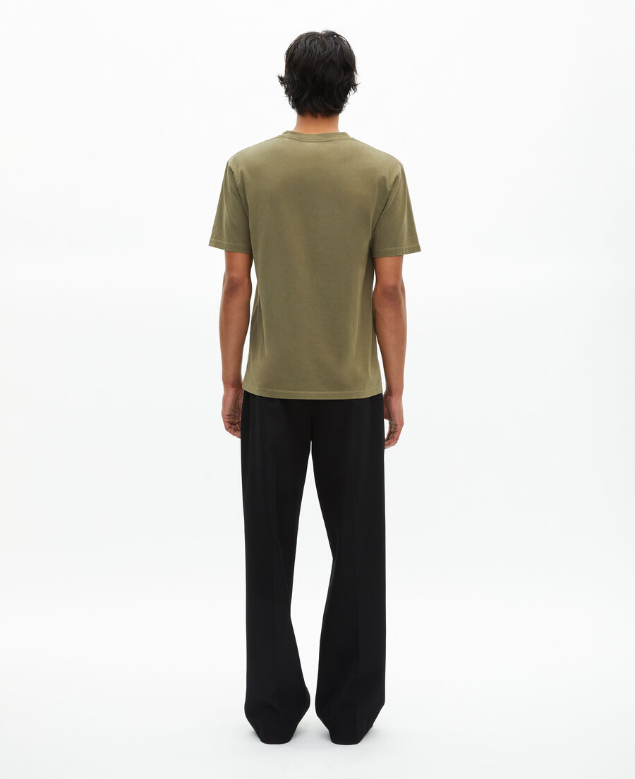 The Kooples MEN KAKI t-shirt with vintage khaki effect logo