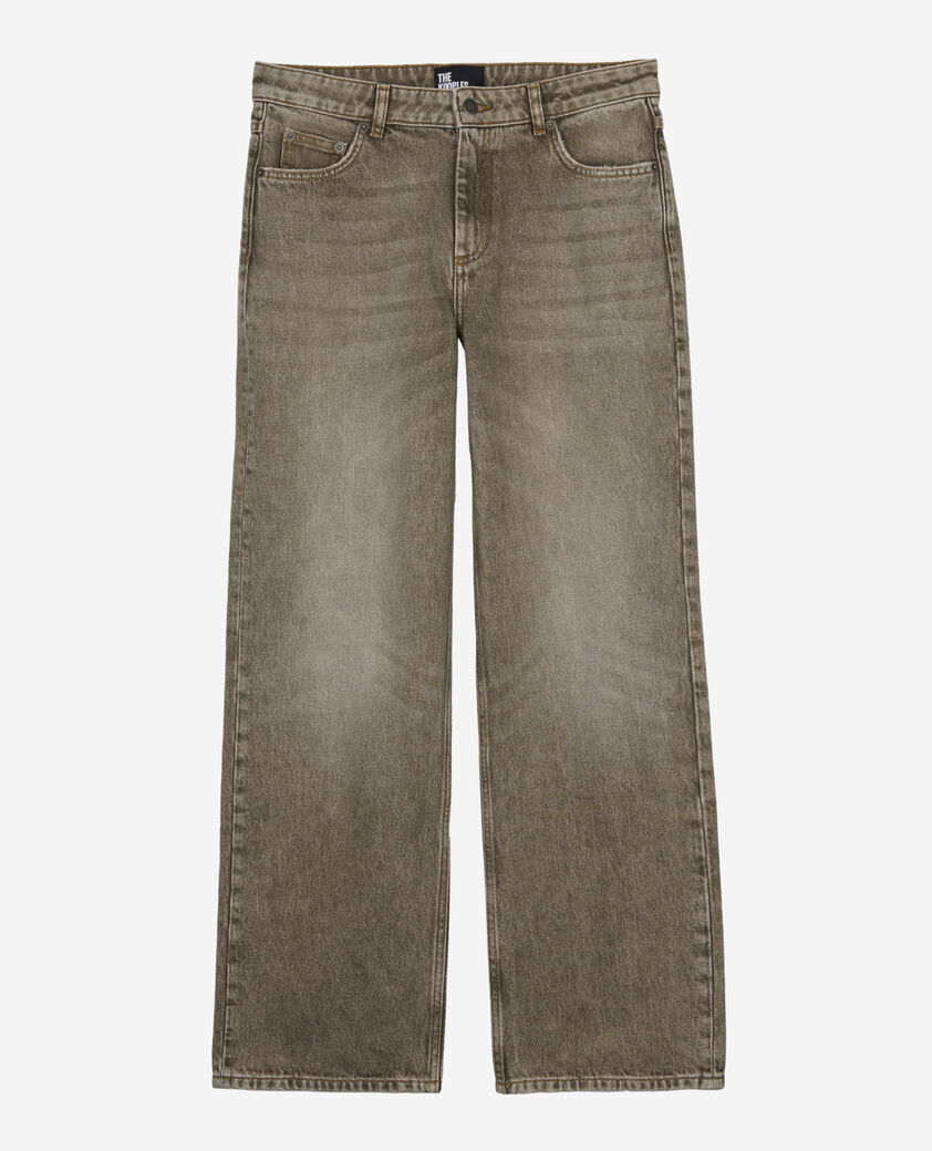 The Kooples F OLIVE_01 wide-leg olive jeans