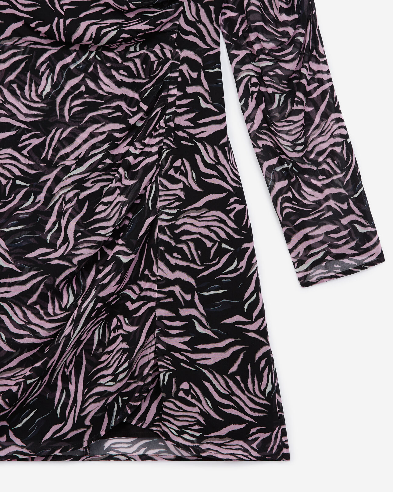 The Kooples WOMEN BLACK / PINK short black and pink zebra-print dress