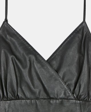 The Kooples WOMEN BLACK short black leather dress