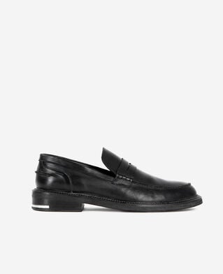 The Kooples HOMME BLACK mocassins penny en cuir noirs