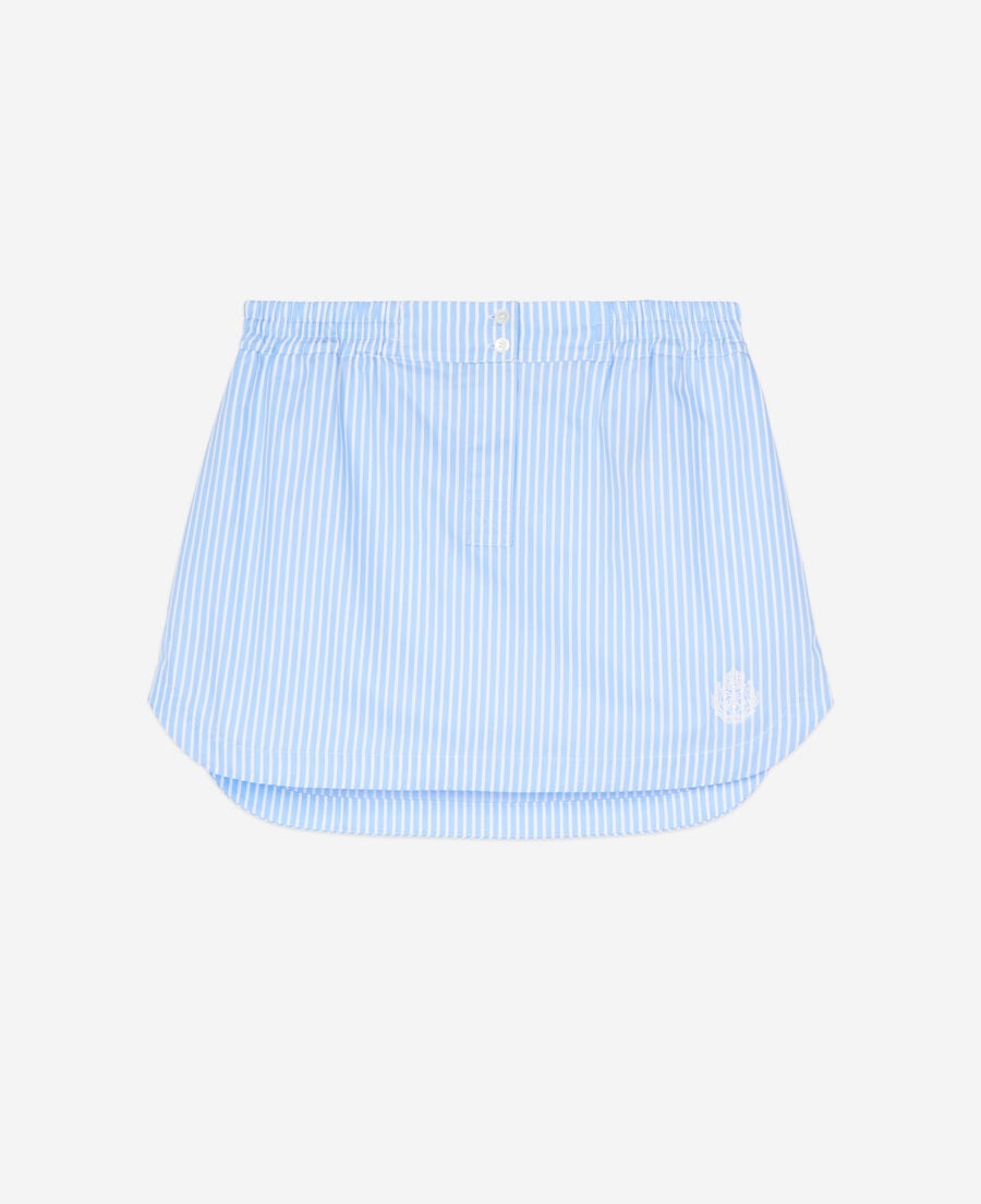 The Kooples WOMEN BLUE WHITE short striped skirt