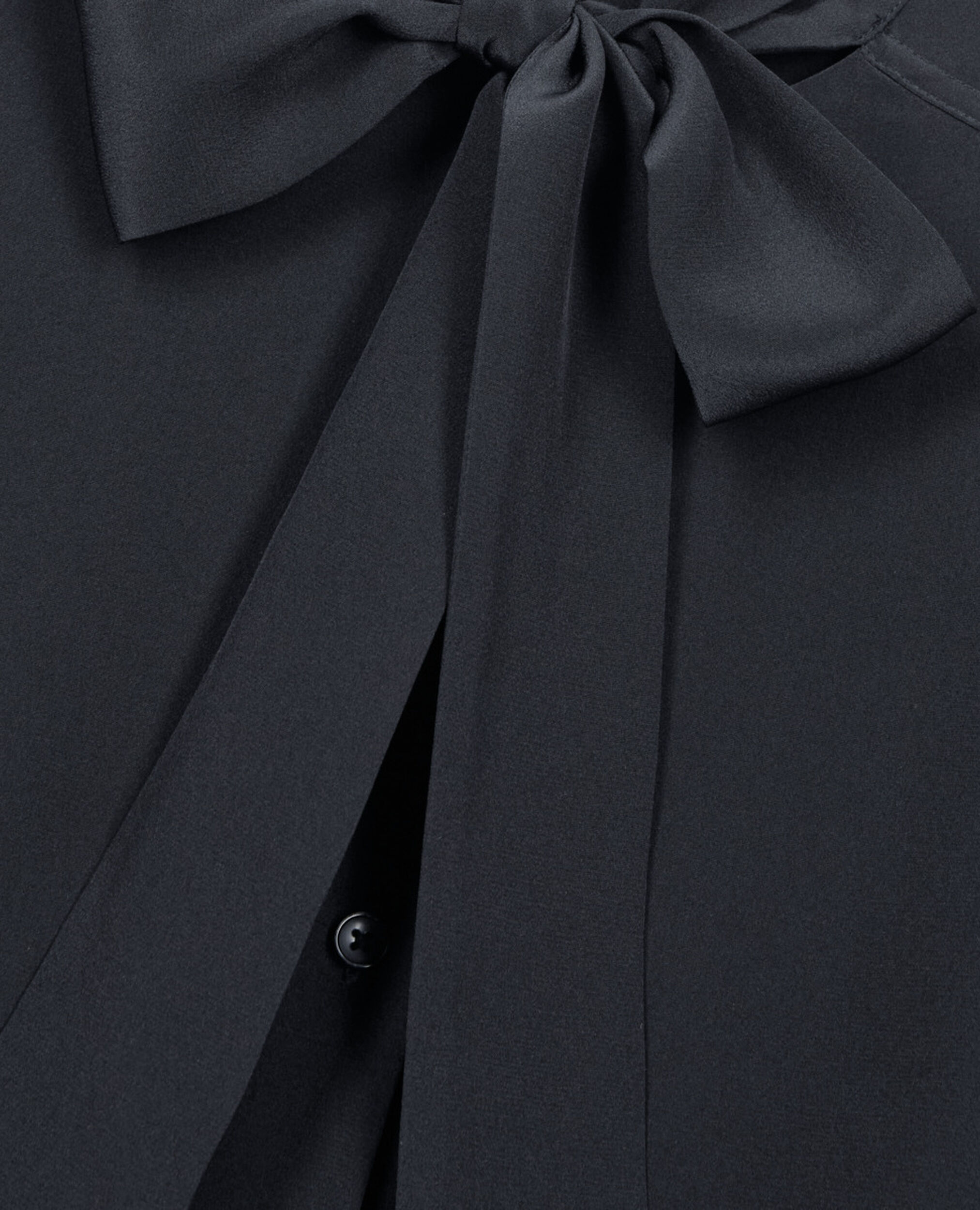 Short black silk shirt, BLACK, hi-res image number null