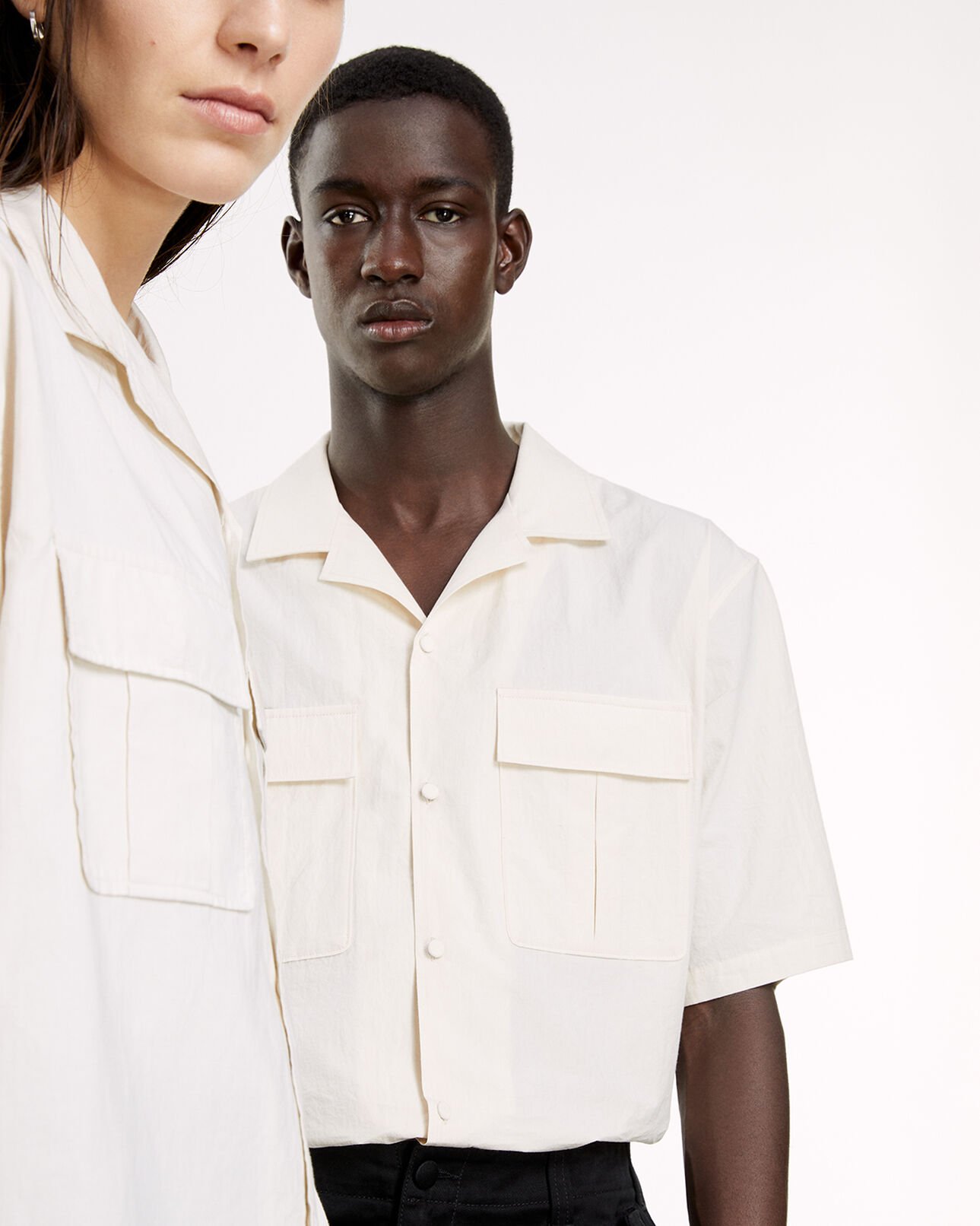 The Kooples MEN BEIGE beige shirt with breast pockets