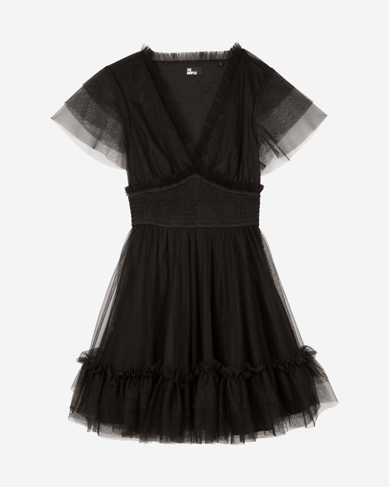 The Kooples FEMME BLACK robe courte en tulle noire