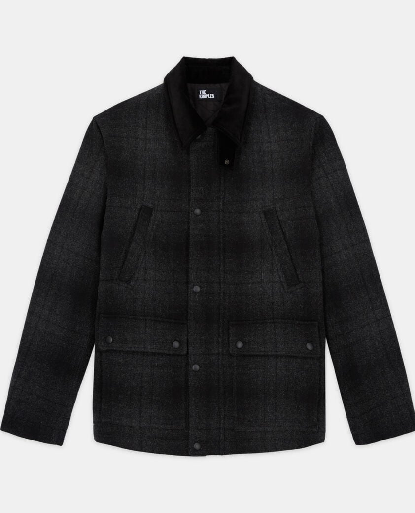 The Kooples HOMME GREY BLACK blouson à carreaux gris