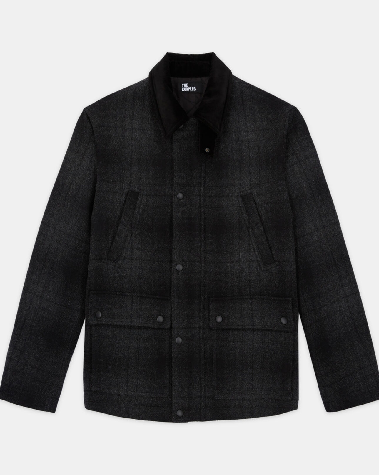 The Kooples MEN GREY BLACK gray checked jacket