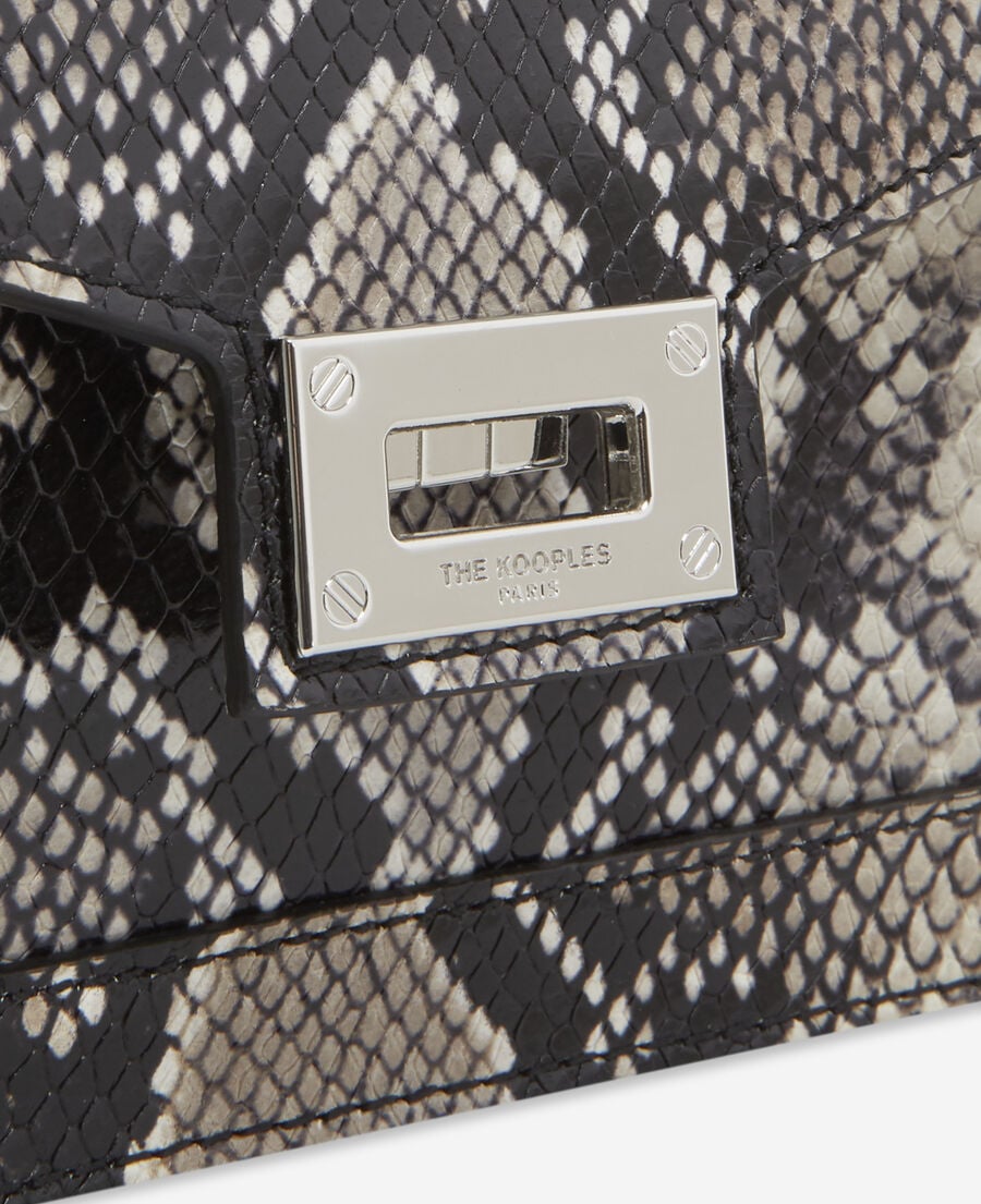 The Kooples DAMEN BLACK WHITE kleine emiliy tasche aus schwarz-weißem leder