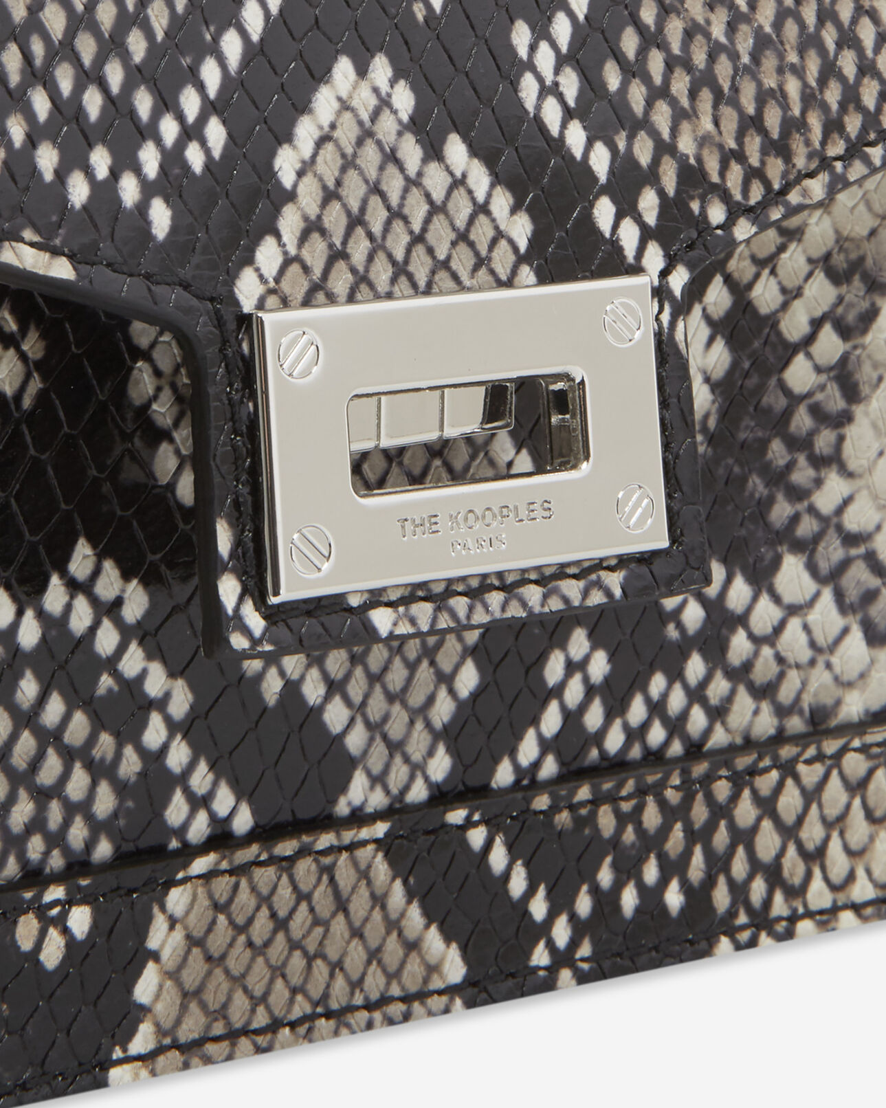 The Kooples FEMME BLACK WHITE sac emily small en cuir noir et blanc