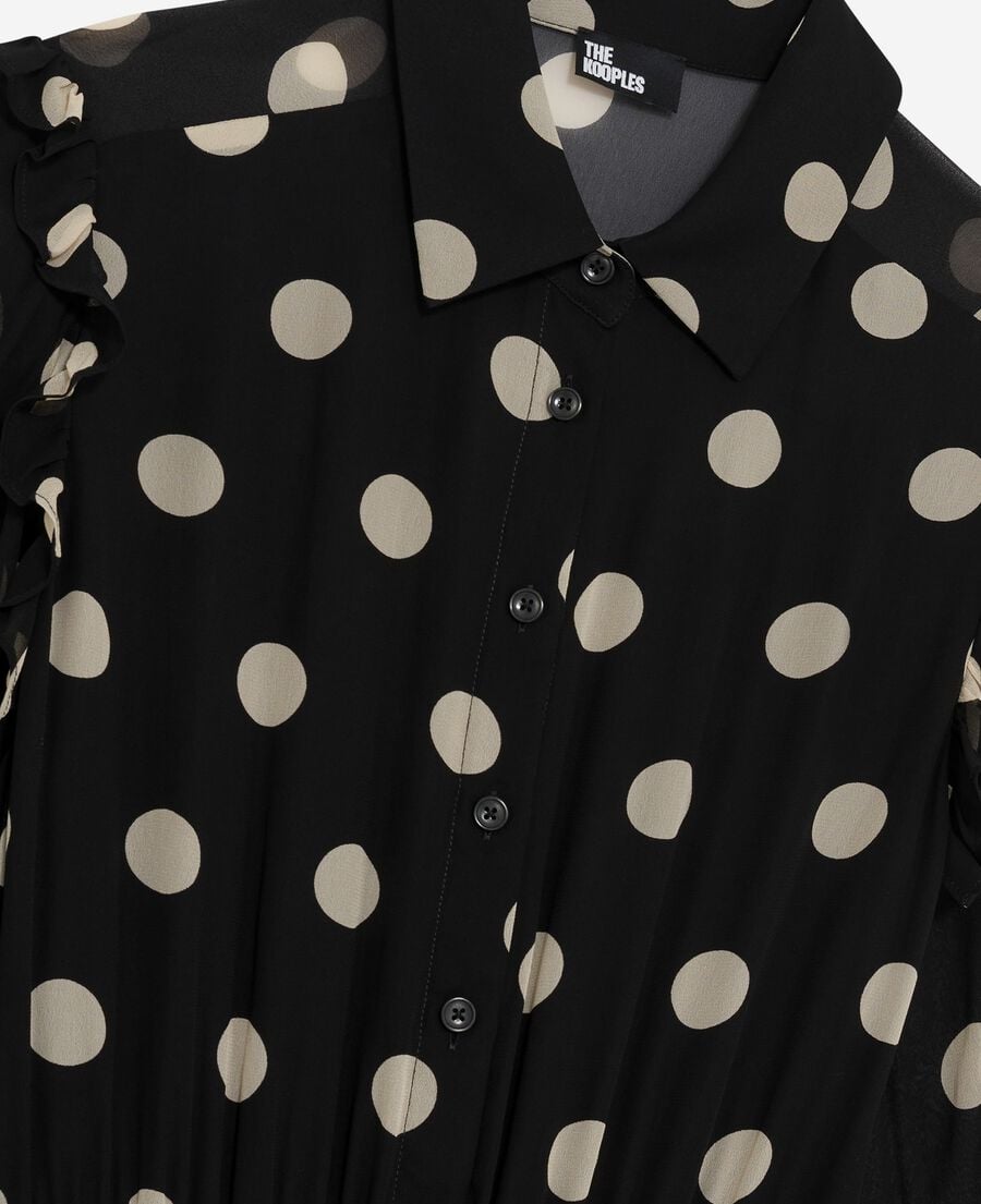 The Kooples F BLACK WHITE black polka dot maxi dress