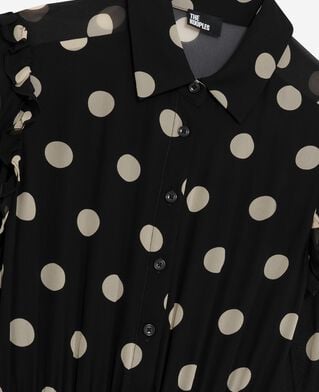 The Kooples F BLACK WHITE black polka dot maxi dress