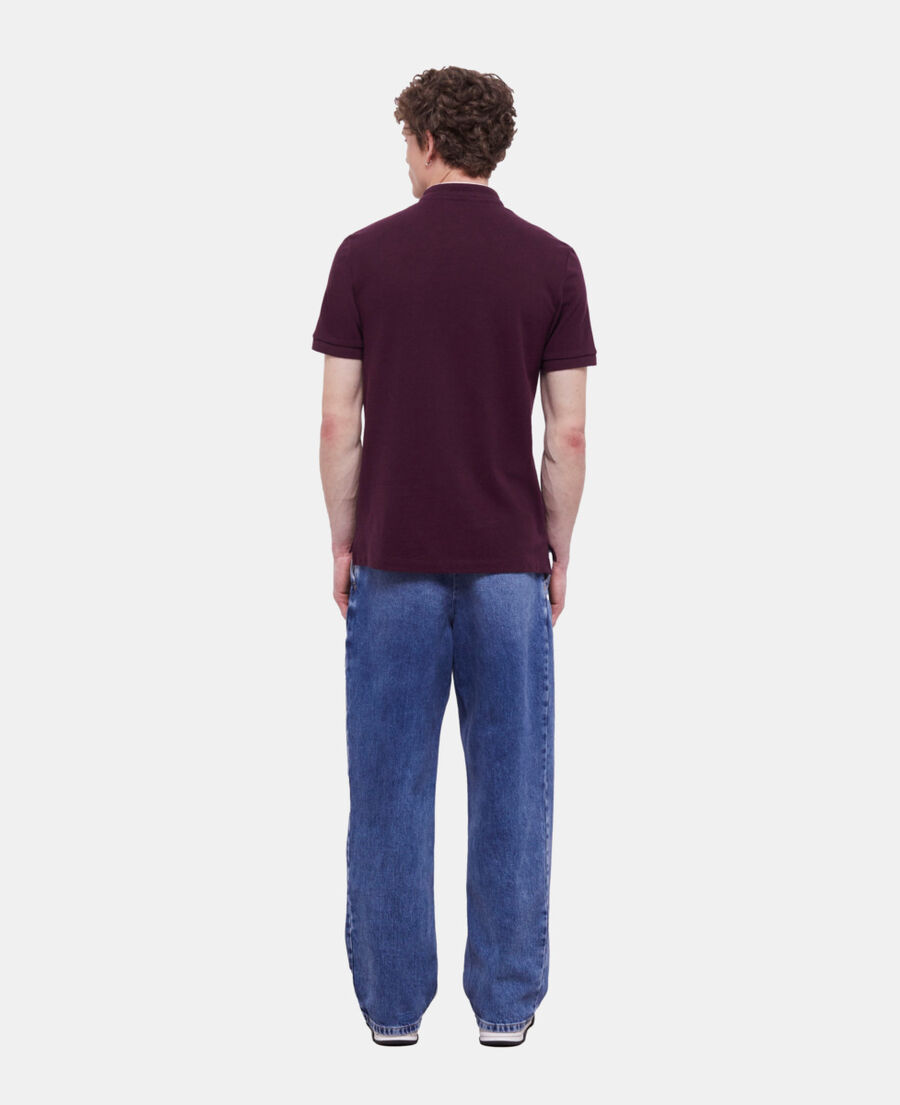The Kooples H BORDEAUX red officer collar polo shirt