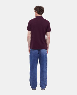 The Kooples H BORDEAUX red officer collar polo shirt