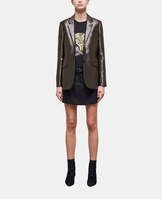 The Kooples WOMEN BLACK / GOLD jacket with gold stripes
