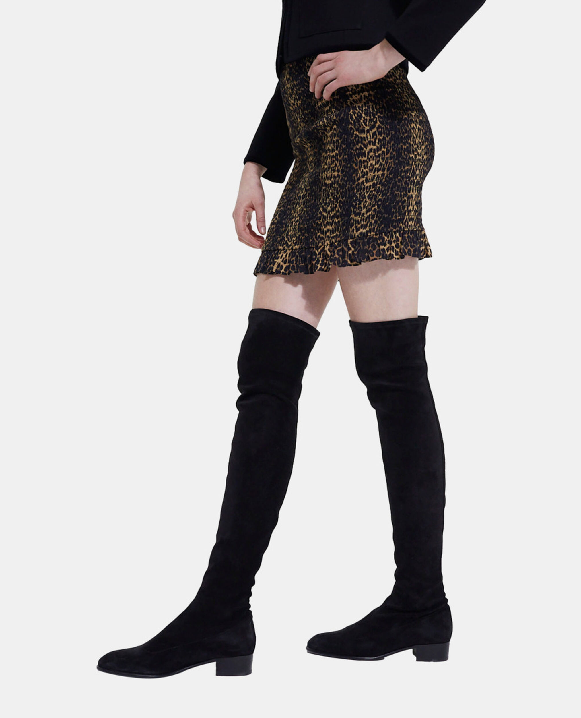 Leopard print short skirt, LEOPARD, hi-res image number null