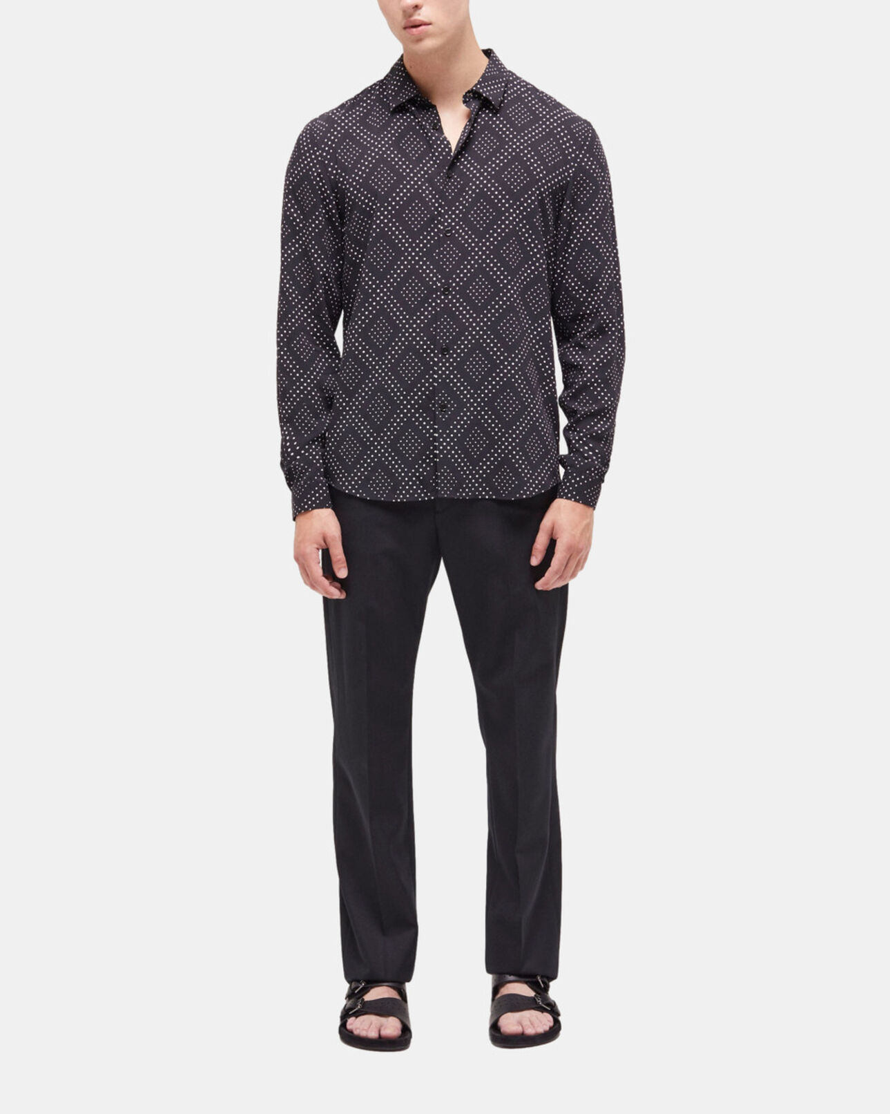 The Kooples HOMME BLACK WHITE chemise col classique imprimée