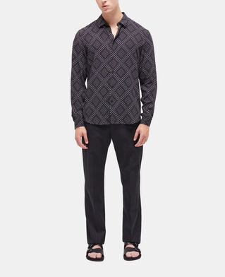 The Kooples HERREN BLACK WHITE bedrucktes hemd mit klassischer kragen
