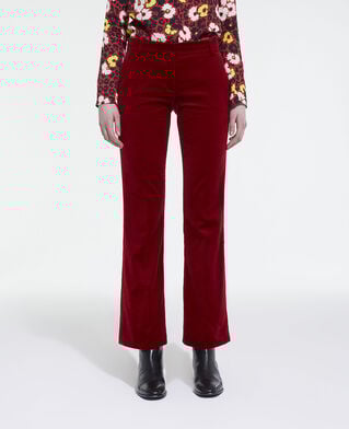 The Kooples FEMME RED pantalon de costume flare velours rouge