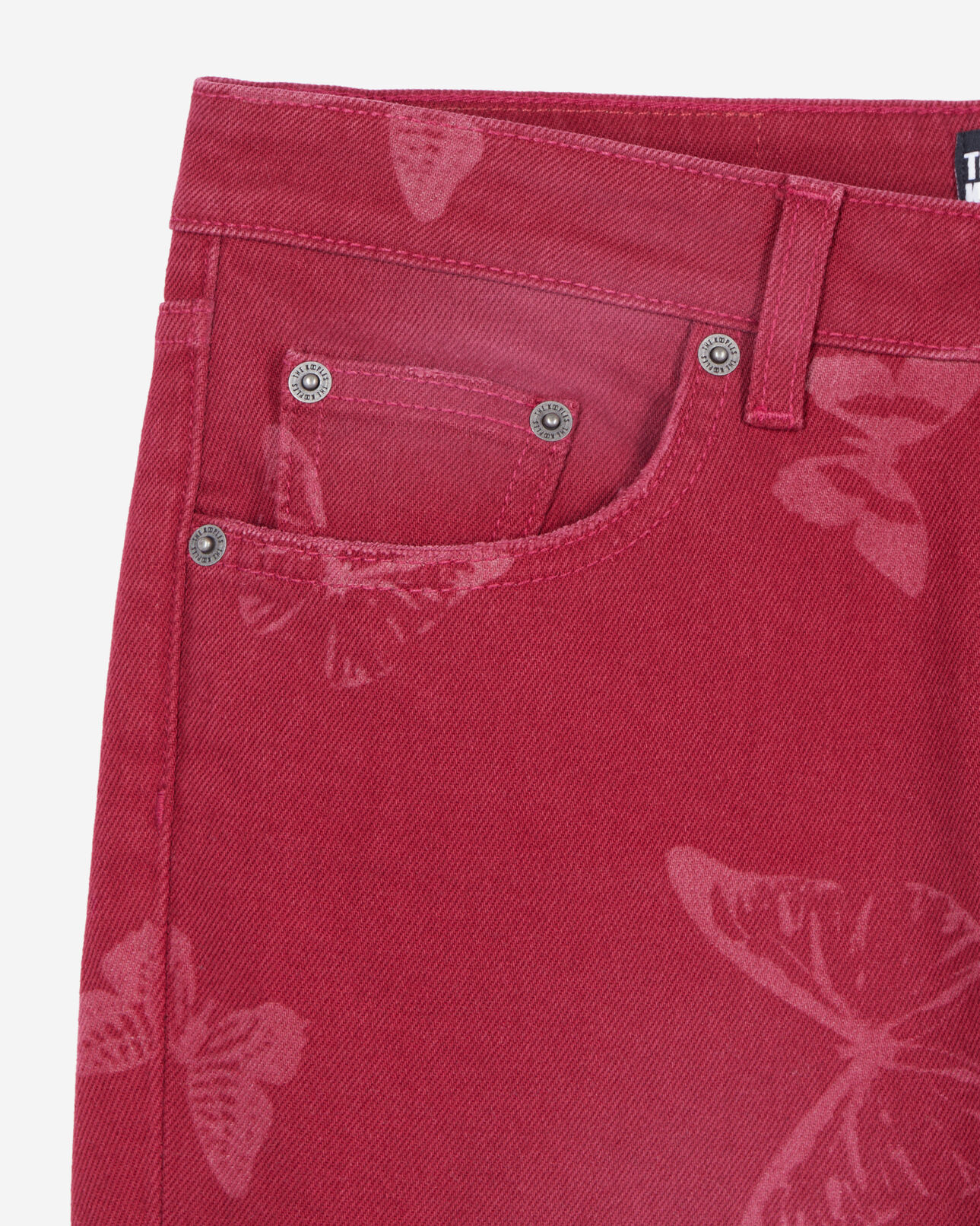 The Kooples MUJER DARK RED vaqueros acampanados estampado mariposas