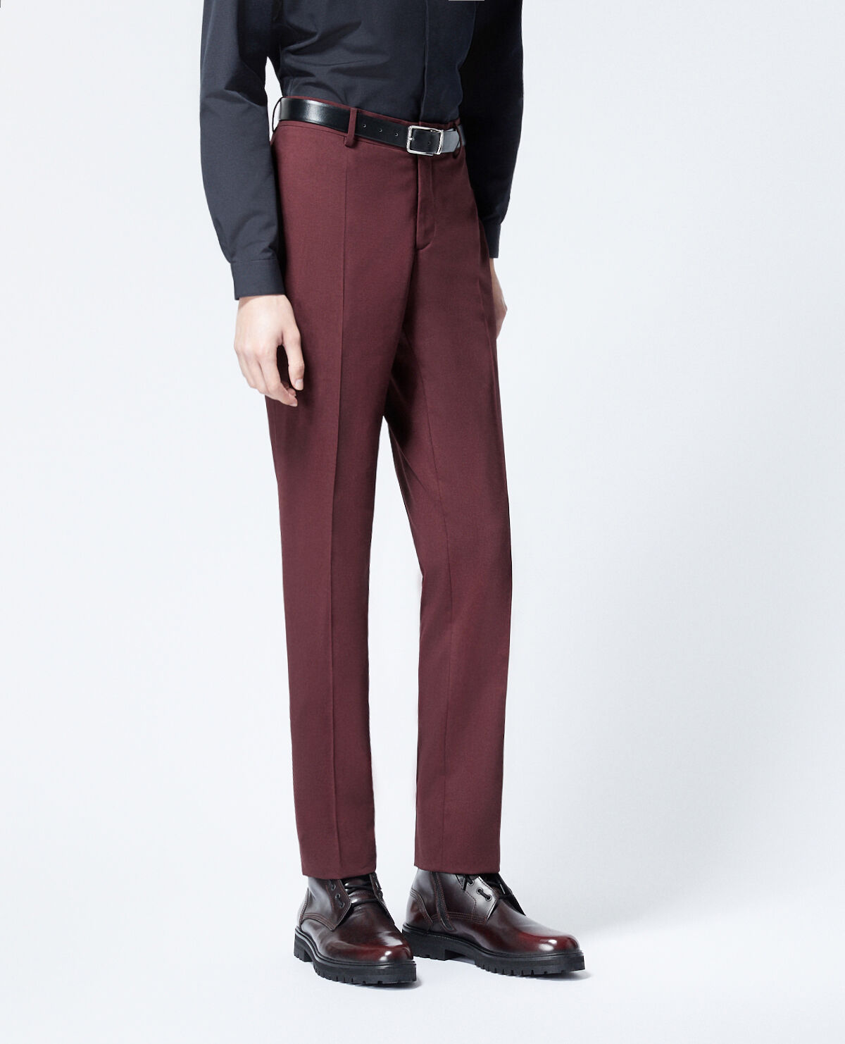 Fitted burgundy suit trousers in wool The Kooples