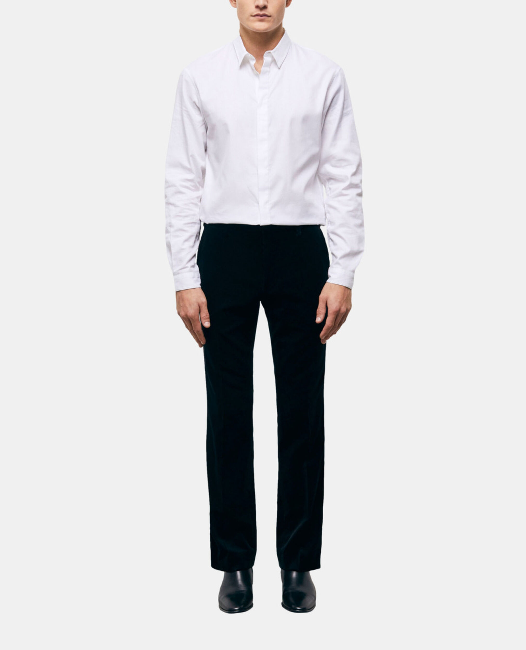 Black velvet suit pants, BLACK, hi-res image number null