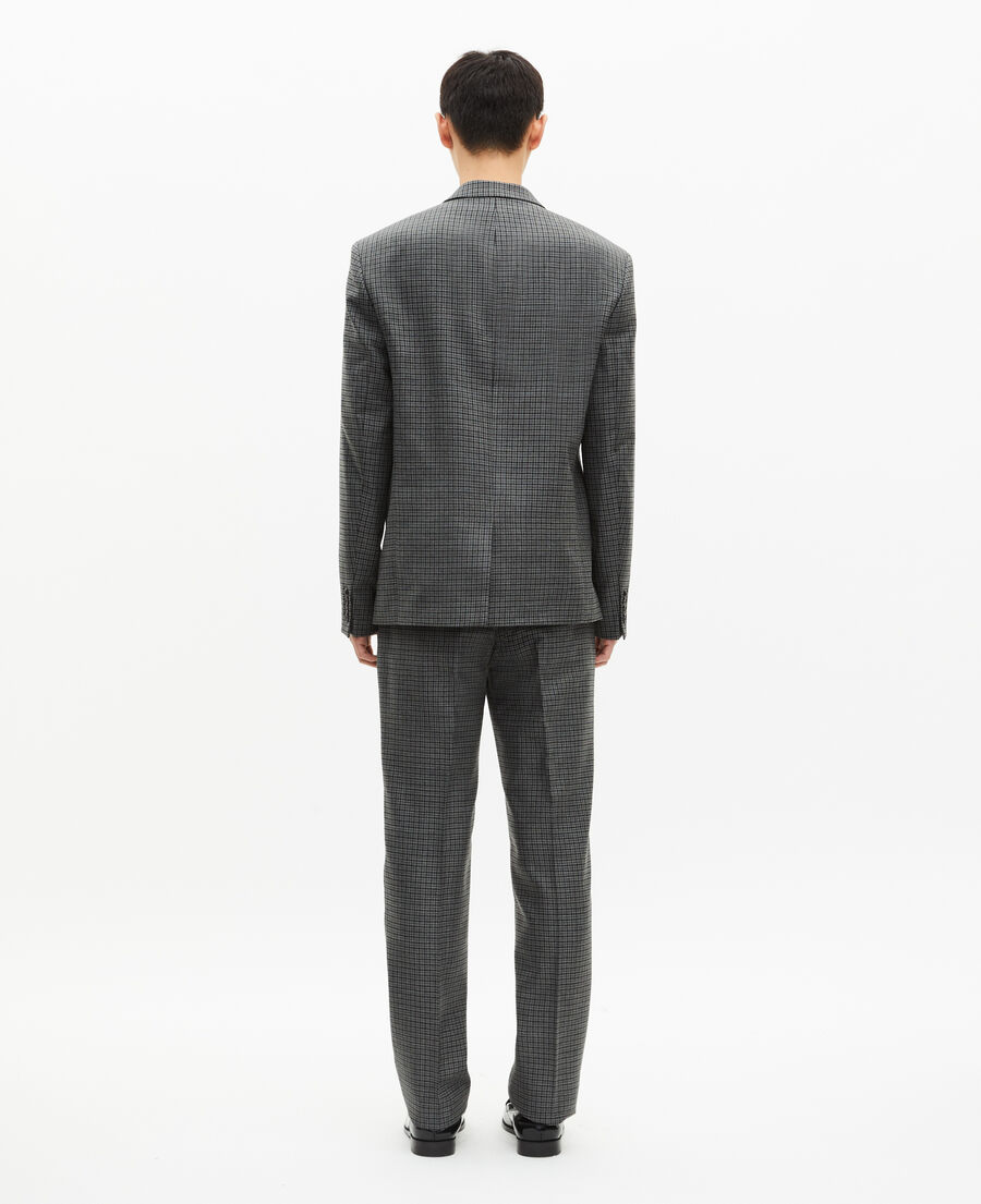 The Kooples HOMME GREY veste de costume en pied de poule noir et gris