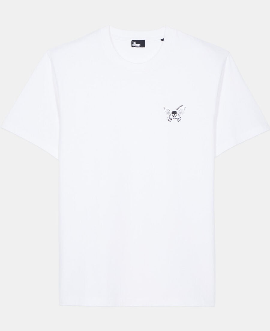 The Kooples MEN WHITE white t-shirt with butterfly flocking