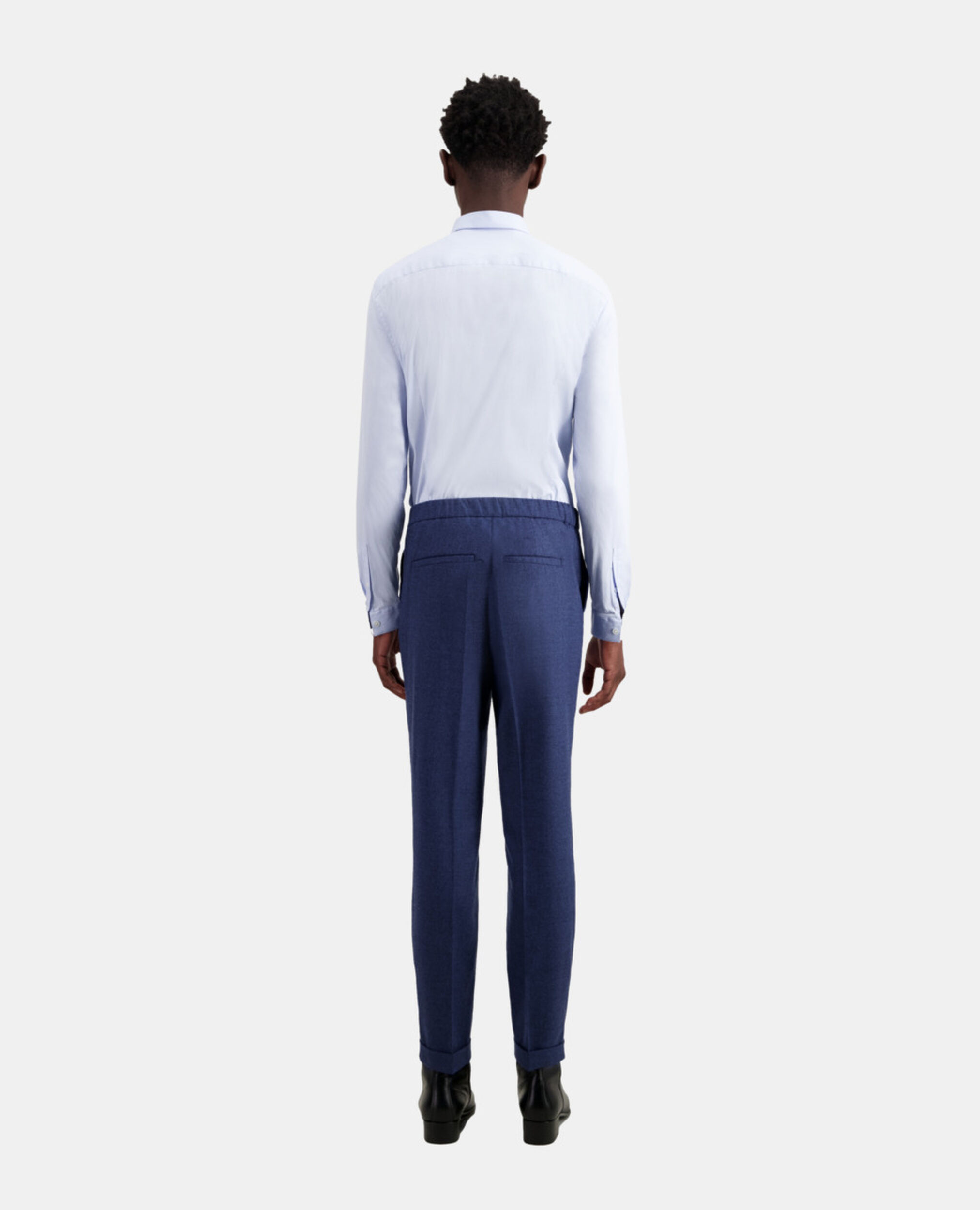 Pantalon bleu en flanelle, BLUE, hi-res image number null