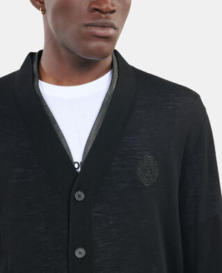 The Kooples H BLACK black merino wool cardigan 