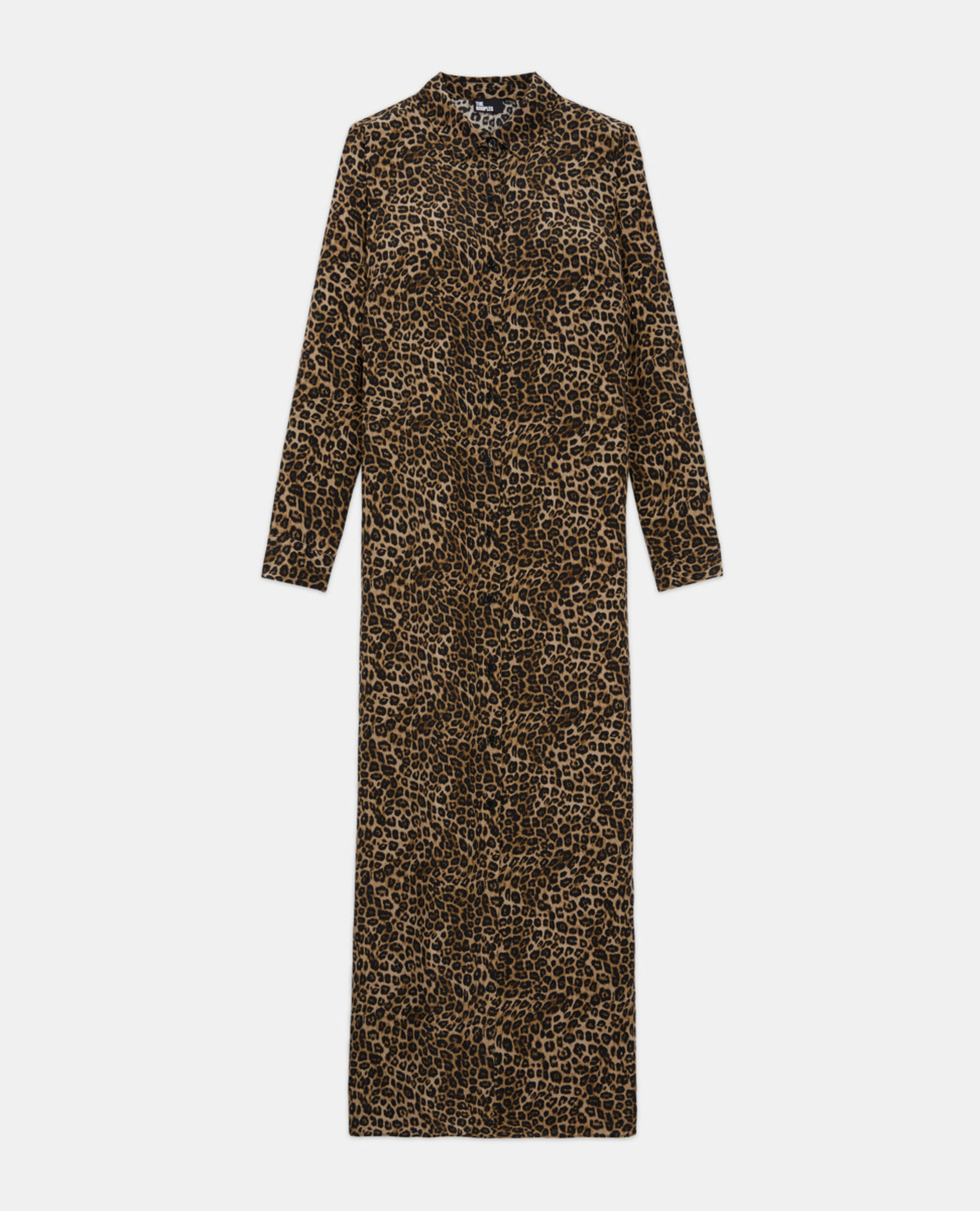 Long leopard print silk dress, LEOPARD, hi-res image number null