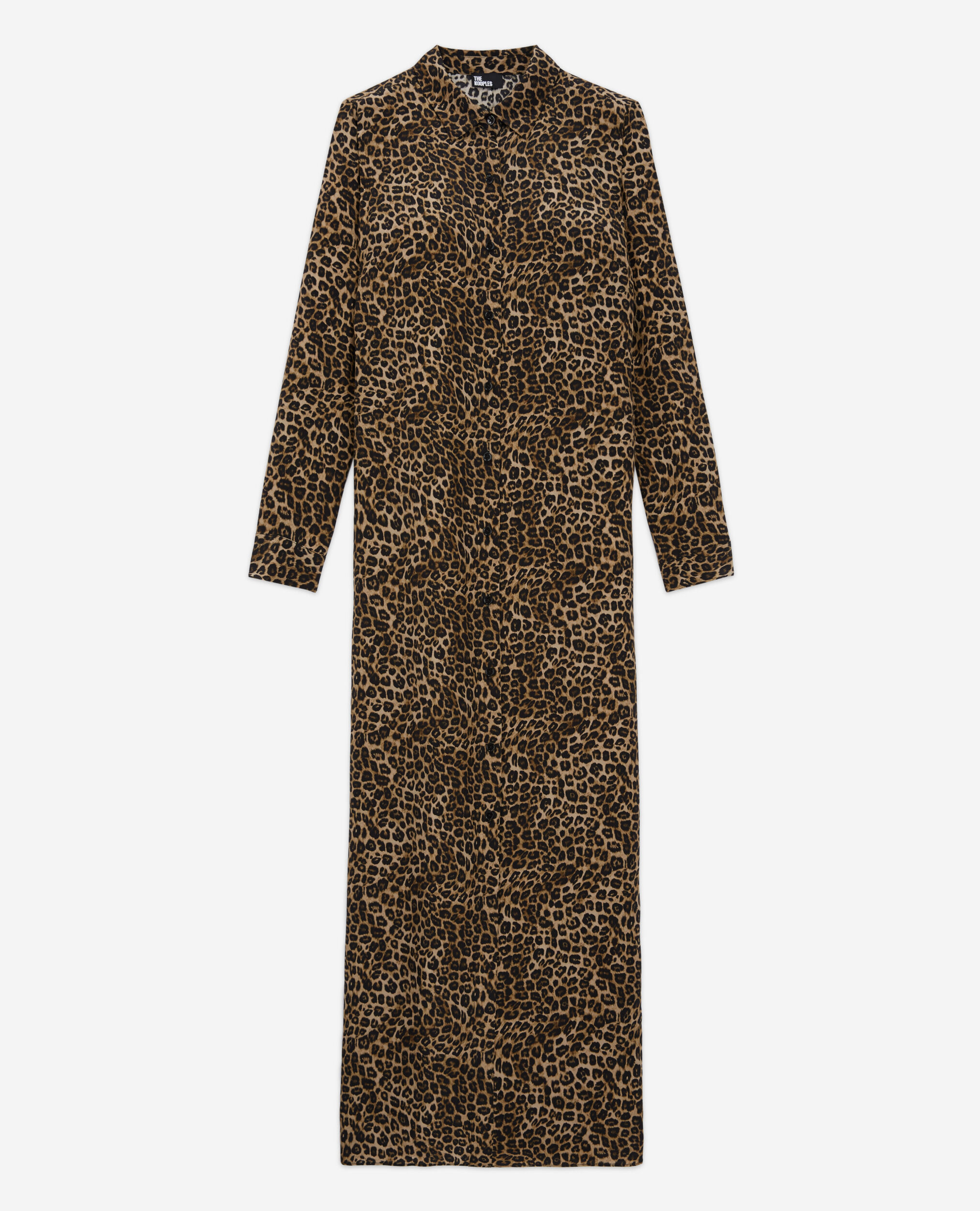 Robe longue en soie léopard, LEOPARD, hi-res image number null
