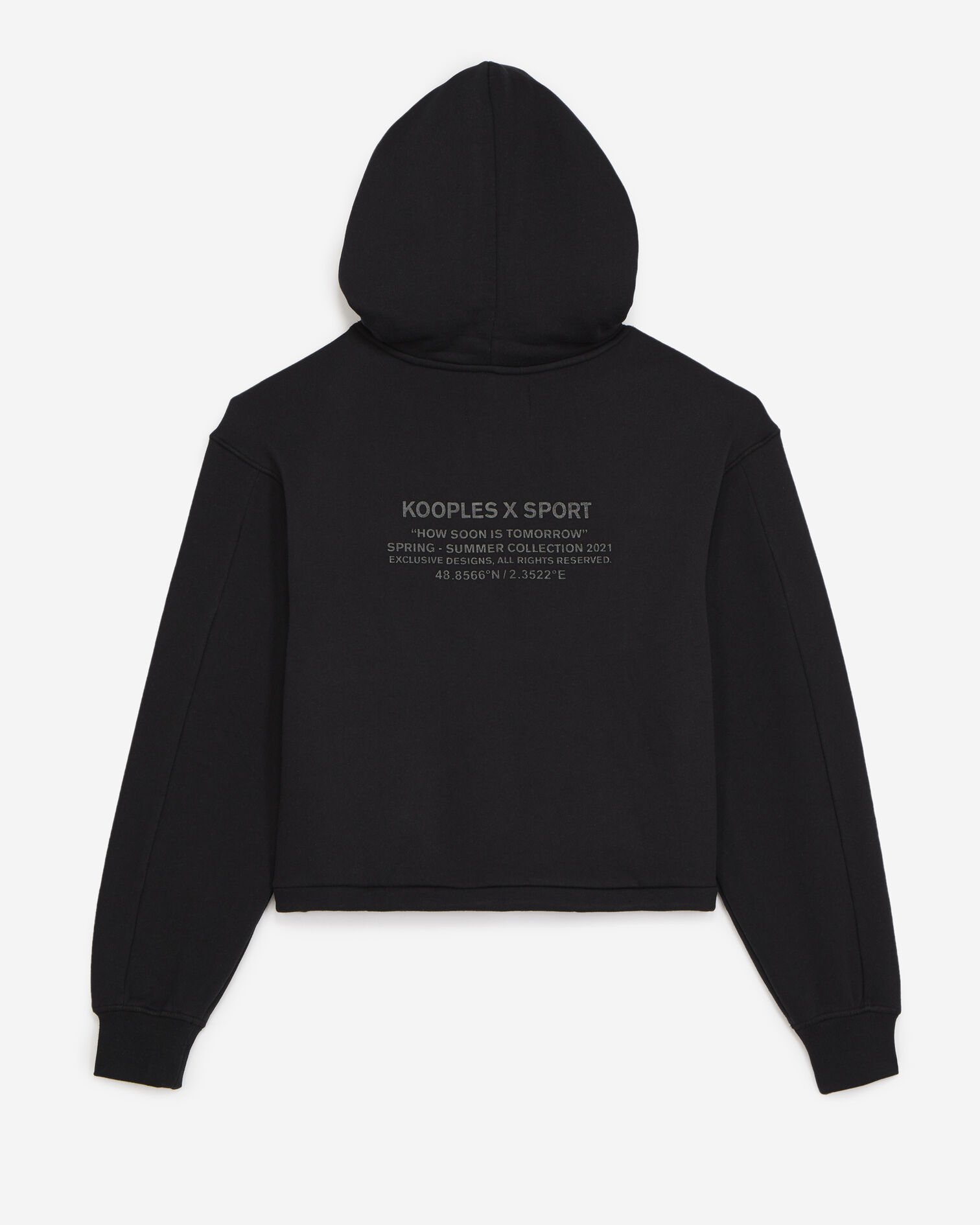 Sudadera negra capucha bolsillo canguro, BLACK, hi-res image number null