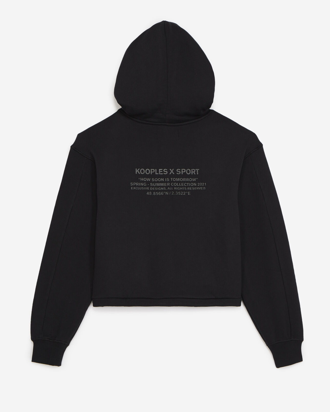 The Kooples MUJER BLACK sudadera negra capucha bolsillo canguro