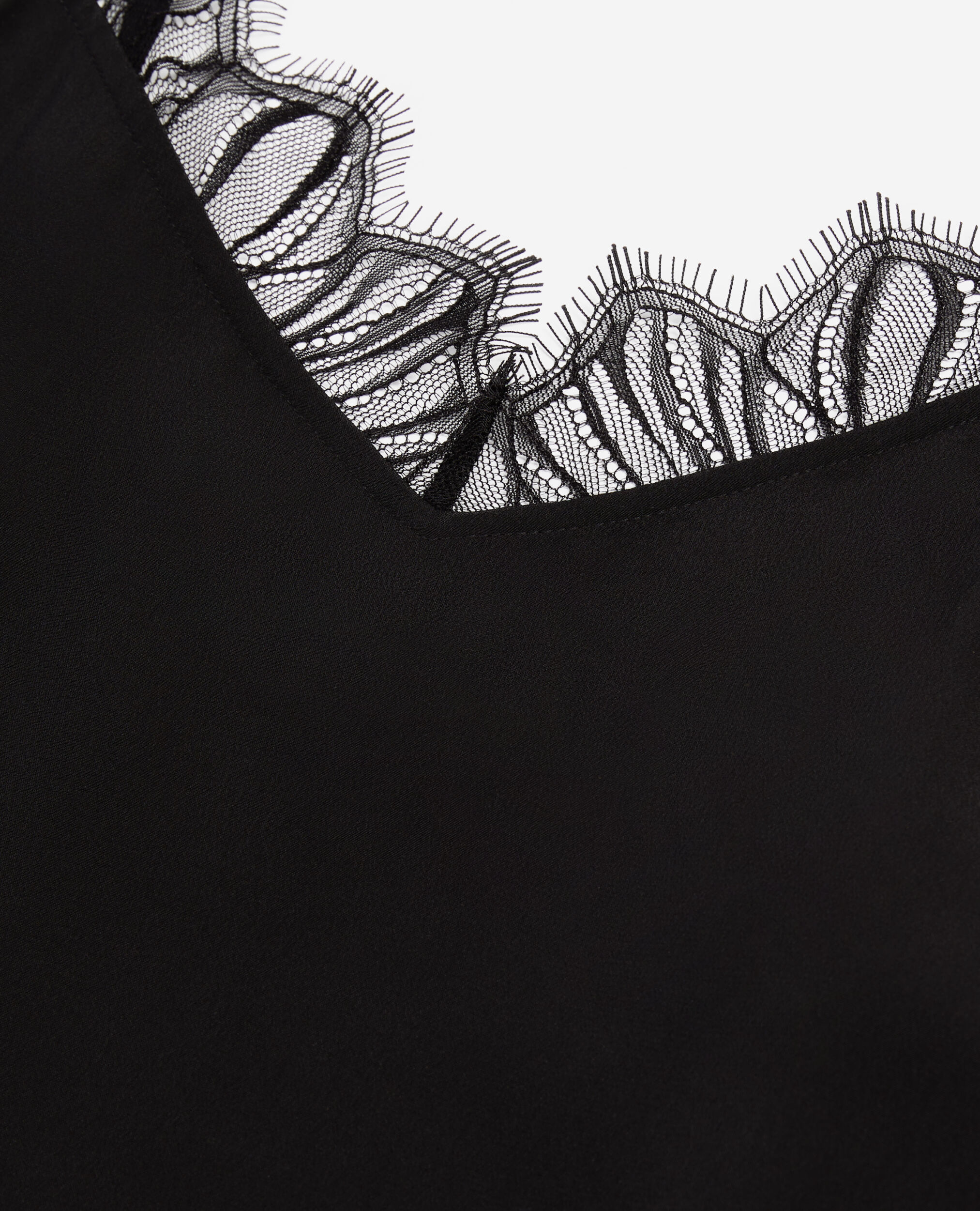 Robe nuisette longue noire en soie lavée, BLACK, hi-res image number null