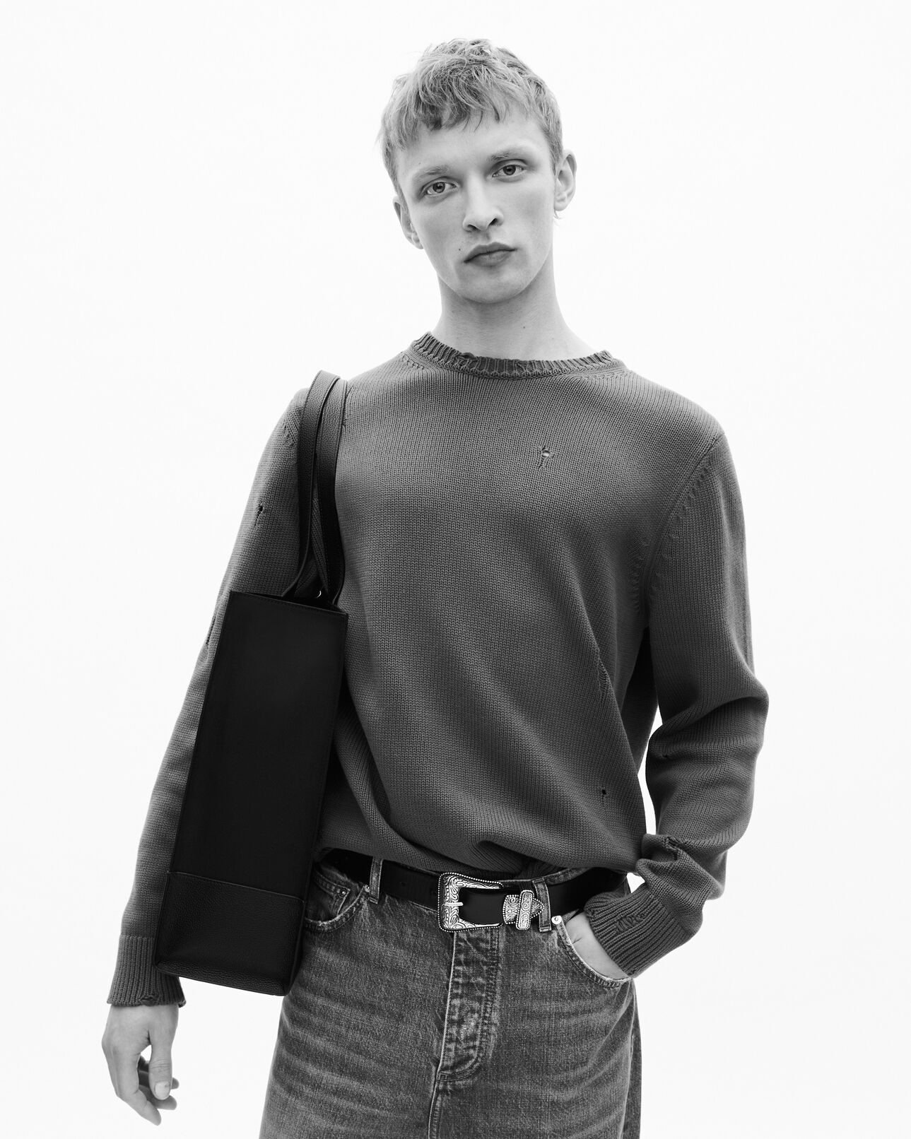 The Kooples HERREN KAKI pullover mit lochmusterdetails in khaki