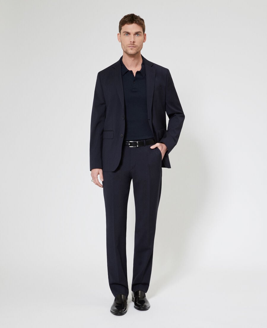 The Kooples HOMME DARK NAVY pantalon de costume droit en laine marine