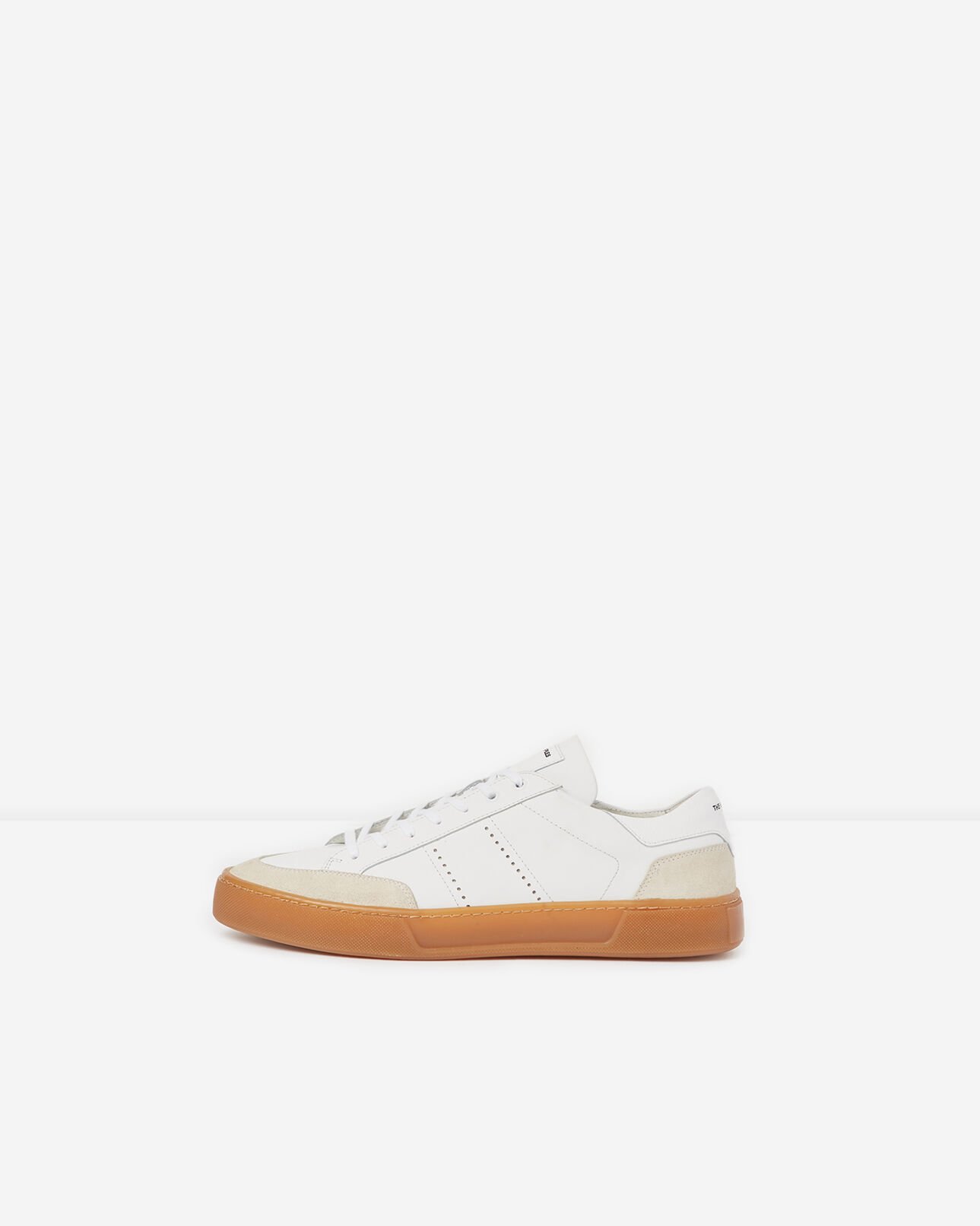 The Kooples MEN WHITE white low-top leather trainers with rubber soles