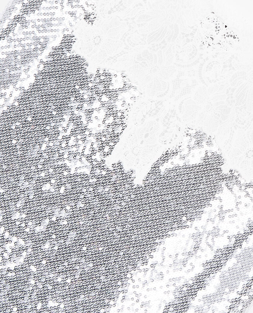 The Kooples WOMEN SILVER short silver sequined babydoll dress