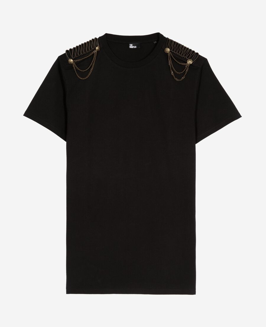 The Kooples WOMEN BLACK WASHED short dress with black chains