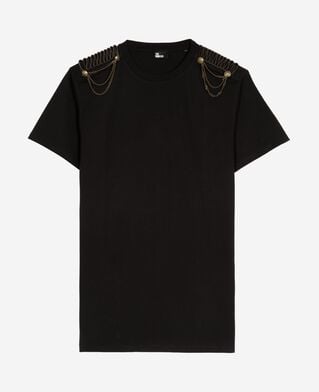 The Kooples WOMEN BLACK WASHED short dress with black chains