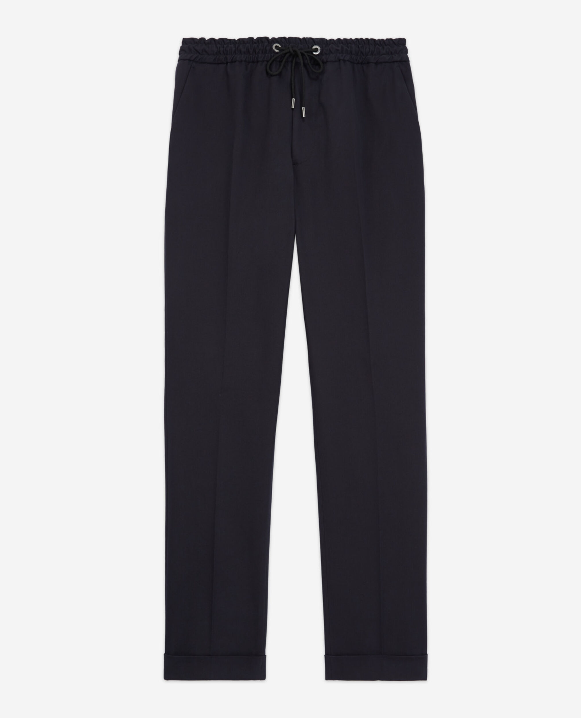 Navy cotton blend pants, NAVY, hi-res image number null