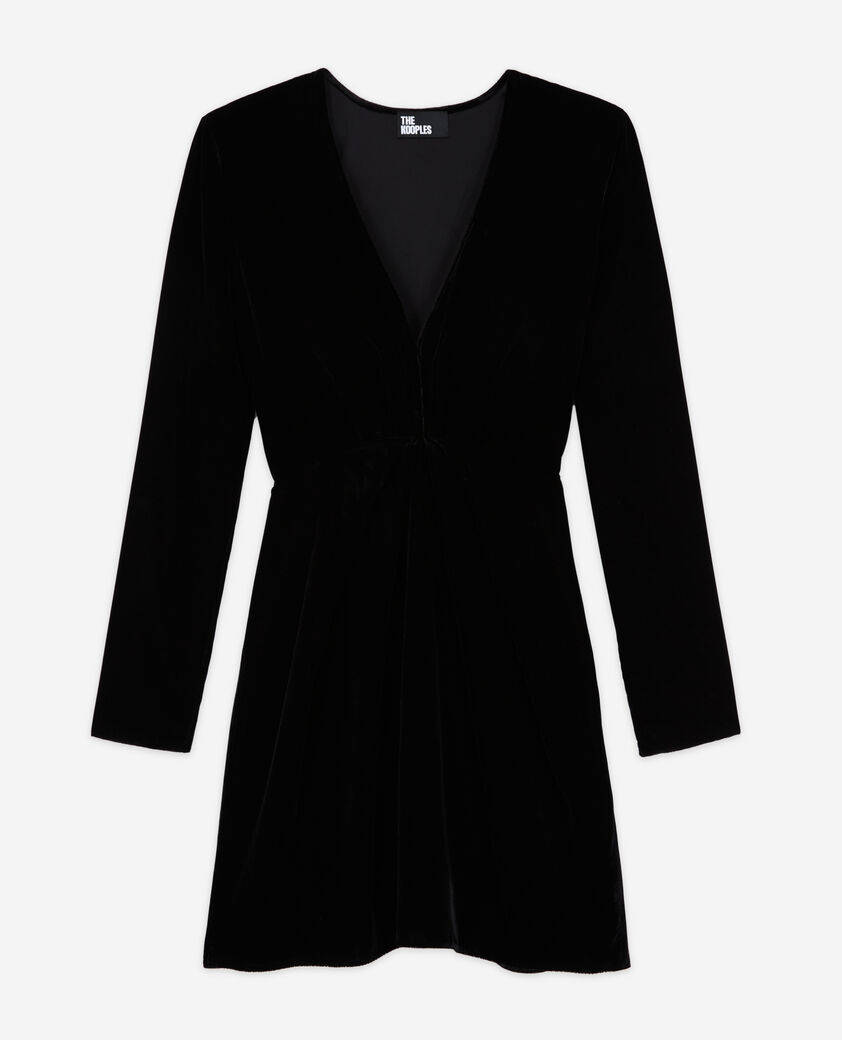 The Kooples F BLACK short black velvet dress
