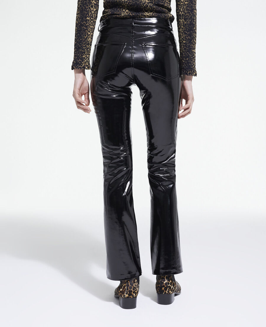 large black vinyl jeans