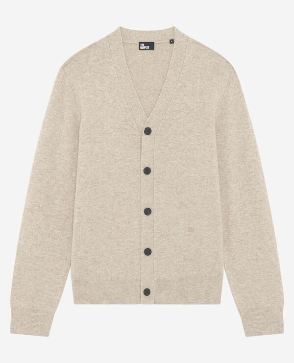 Beigefarbene Strickjacke aus Kaschmir für Männer The Kooples