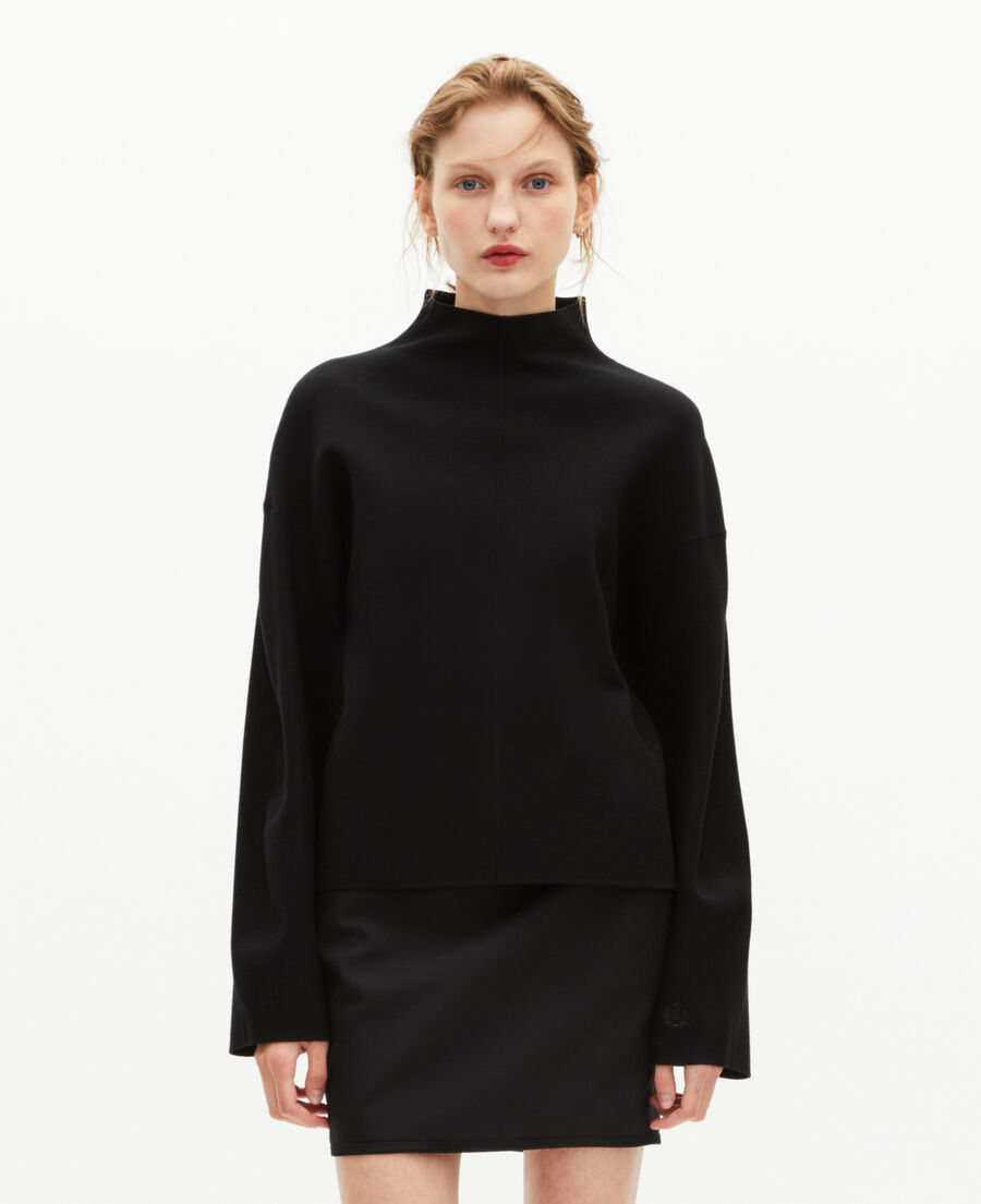 The Kooples F BLACK black mock-neck sweater