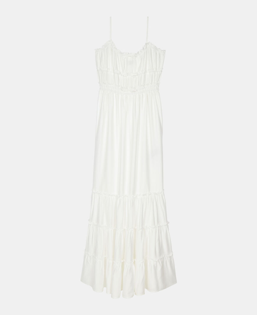 The Kooples DAMEN WHITE langes, weißes kleid mit schleifen