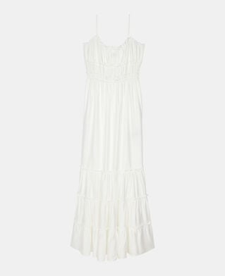 The Kooples DAMEN WHITE langes, weißes kleid mit schleifen