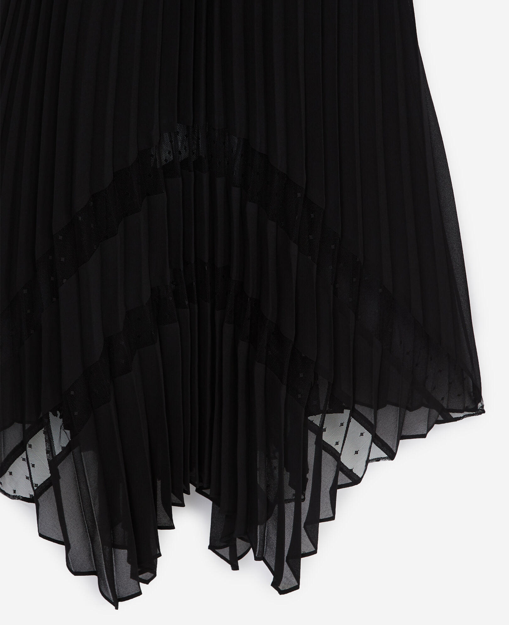 The Kooples WOMEN BLACK long black pleated dress