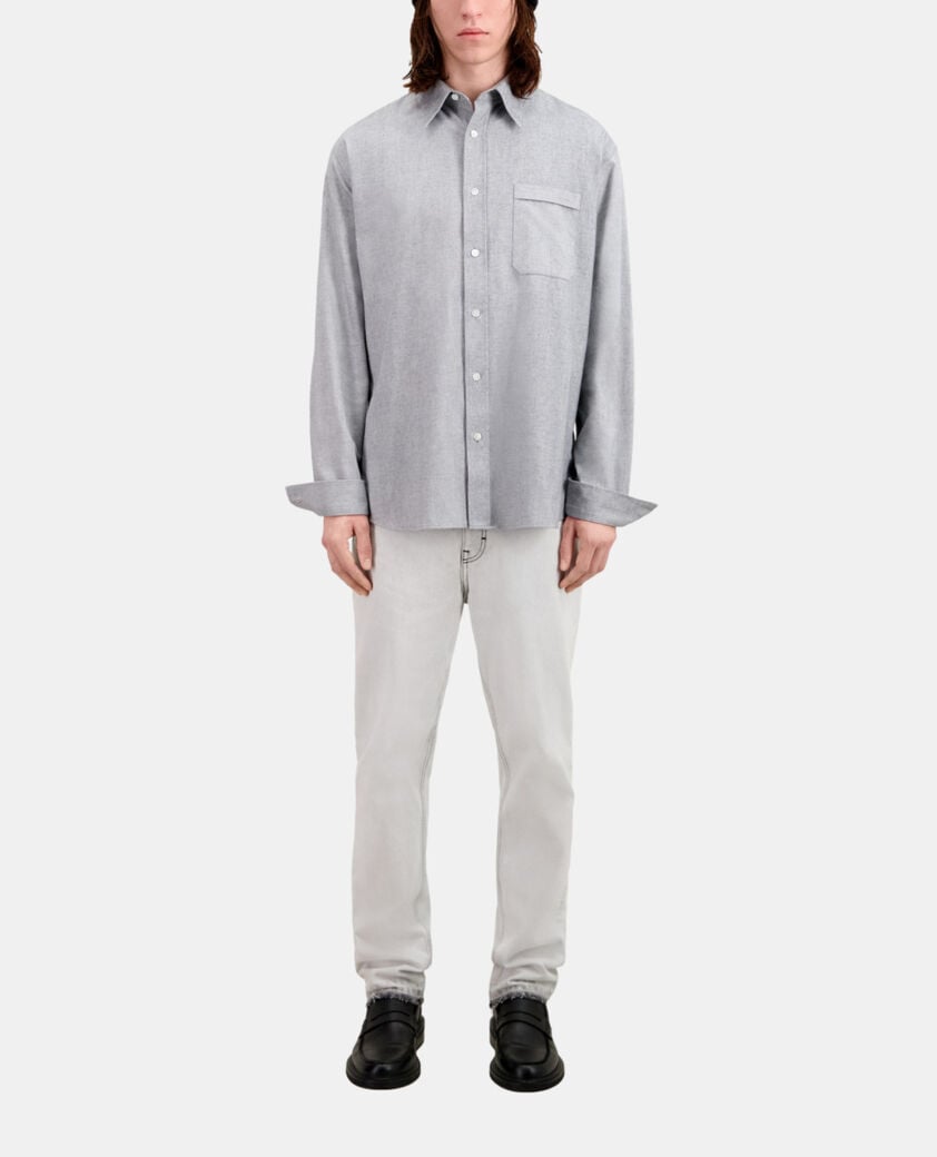 The Kooples HOMME GREY chemise oxford grise